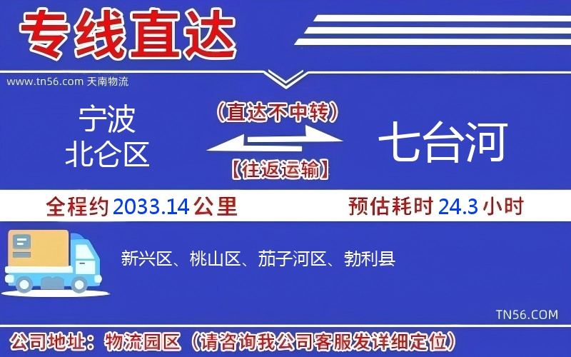 寧波北侖區(qū)到七臺河物流公司 寧波北侖區(qū)到七臺河物流公司