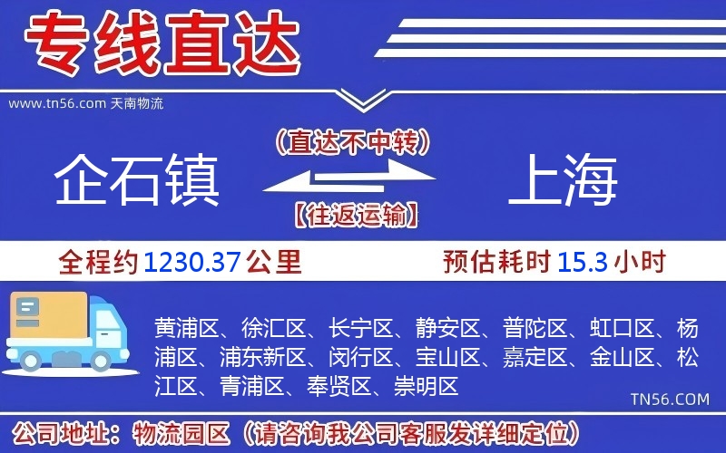 企石鎮到上海物流公司 企石鎮到上海物流公司