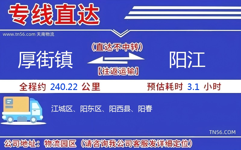 厚街鎮(zhèn)到陽(yáng)江物流公司